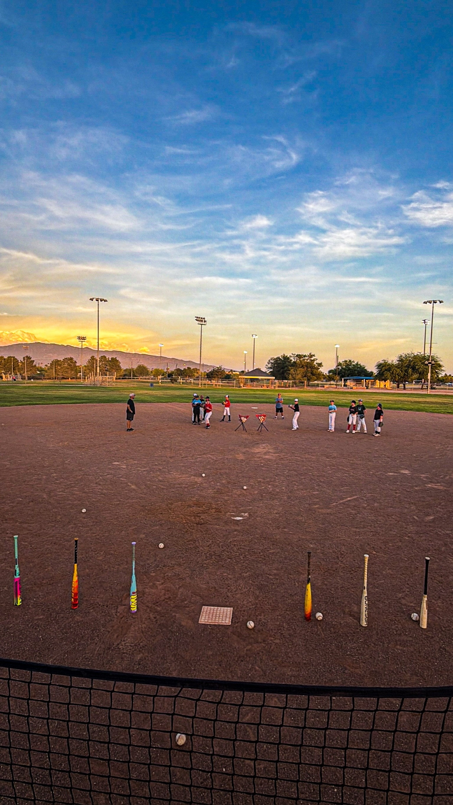 Tanque Verde Titans team practicing at sunset